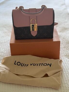 Louis Vuitton Pink and Brown Mini Top Handle Bag with Gold Lock